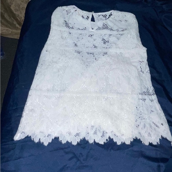 Adiva Floral Lace White Blouse - Picture 5 of 5